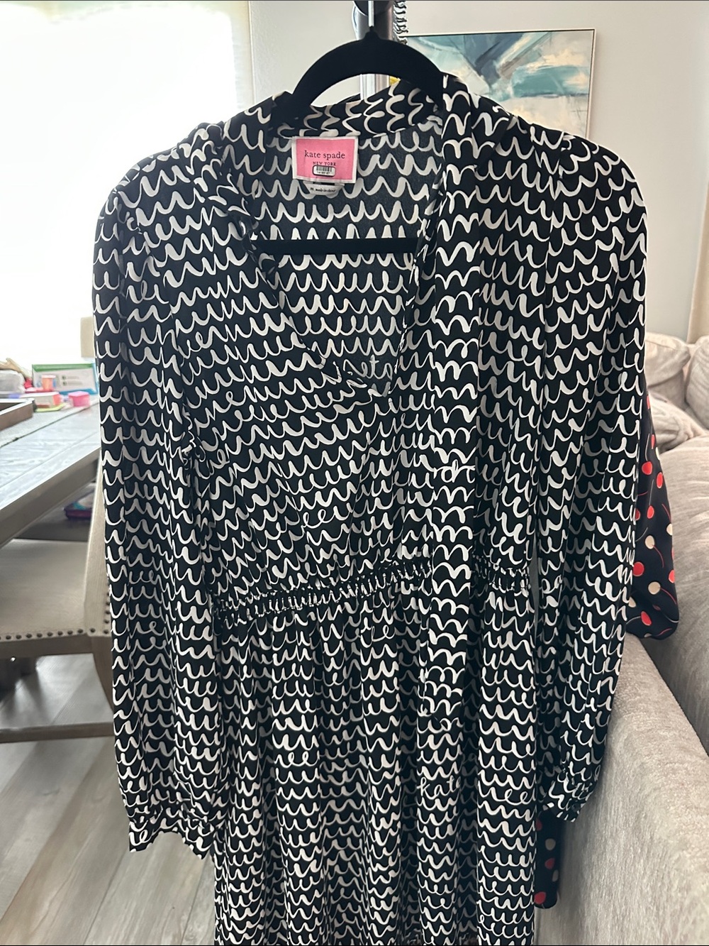 kate spade Black & White Wave-Print Tunic